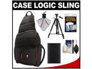 Case Logic Digital SLR Sling Camera Bag Case Black SLRC 205 with LP E6 Battery Tripod Accessory Kit