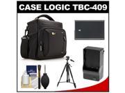 Case Logic TBC 409 Digital SLR Camera Shoulder Case Black with EN EL14 Battery Charger Tripod Kit for Nikon D3100 D3200 D5100 D5200
