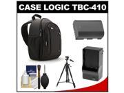 Case Logic TBC 410 Digital SLR Camera Sling Case Black with LP E6 Battery Charger Tripod Kit for Canon EOS 6D 7D 5D Mark II III