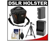 Vidpro TL 25 Top Load DSLR Camera Holster Case Small with LP E6 Battery Charger Tripod Cleaning Kit