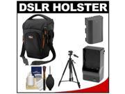 Vidpro TL 35 Top Load DSLR Camera Holster Case Large with LP E6 Battery Charger Tripod Cleaning Kit