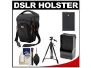 Vidpro TL 35 Top Load DSLR Camera Holster Case Large with EN EL14 Battery Charger Tripod Cleaning Kit