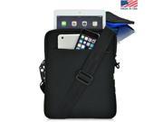 Nylon Universal Black Tablet Blue interior Bag Shoulder Straps Water Resistant
