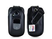 Kyocera DuraXE Flip Phone Case Turtleback Black Plastic Rotating Removable Clip