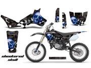 1993 2001 Yamaha YZ 80 AMRRACING ATV Graphics Decal Kit Checkered Skull Blue