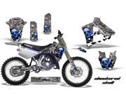 1991 1992 Yamaha YZ 125 AMRRACING ATV Graphics Decal Kit Checkered Skull Blue Silver
