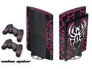 Sony PS3 Super Slim Console Skin plus 2 Controller Skins Widow Maker Pink