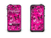 Skin for LifeProof Case for Apple iPhone 4 4s Blossoms and Butterflies Pink