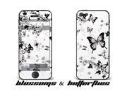 Apple iPhone 5 Skin Blossoms and Butterflies White