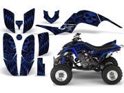 2001 2005 Yamaha Raptor 660 AMRRACING ATV Graphics Decal Kit Skulls and Hammers Blue