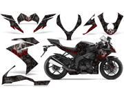 2008 2009 Kawasaki ZX10 AMRRACING Sport Bike Graphics Decal Kit Bone Collector Black