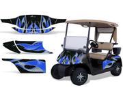 1996 2010 EZGO Golf Cart AMRRACING Cart Graphics Decal Kit Tribal Flame Blue Black
