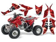 2004 2014 Honda TRX 450R AMRRACING ATV Graphics Decal Kit Checkerd Skull Red Red