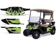 1996 2010 EZGO Golf Cart AMRRACING Cart Graphics Decal Kit Tribal Flame Green Black