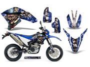 2007 2013 Yamaha WR 250R^^07 13 WR 250X AMRRACING MX Graphics Decal Kit Mad Hatter Silver Blue