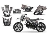 1990 2013 Yamaha PW 50 AMRRACING MX Graphics Decal Kit Checkered Skull Silver