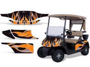 1996 2010 EZGO Golf Cart AMRRACING Cart Graphics Decal Kit Tribal Flame Orange Black