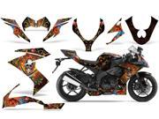 2008 2009 Kawasaki ZX10 AMRRACING Sport Bike Graphics Decal Kit Ed Hardy Pirates Orange