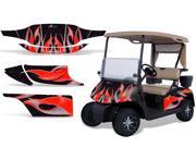 1996 2010 EZGO Golf Cart AMRRACING Cart Graphics Decal Kit Tribal Flame Red Black