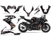 2008 2009 Kawasaki ZX10 AMRRACING Sport Bike Graphics Decal Kit Mad Hatter Silver Black