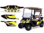 1996 2010 EZGO Golf Cart AMRRACING Cart Graphics Decal Kit Tribal Flame Yellow Black