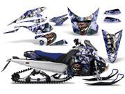 2008 2012 Yamaha Nytro AMRRACING Sled Graphics Decal Kit Mad Hatter White Blue