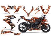 2008 2009 Kawasaki ZX10 AMRRACING Sport Bike Graphics Decal Kit Mad hatter Silver Orange