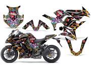 2010 2013 Kawasaki ZX 1000 AMRRACING Sport Bike Graphics Decal Kit Ed Hardy Love Kills Black