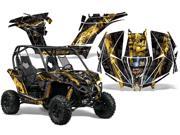 2013 2014 Can Am Maverick AMRRACING SXS Graphics Decal Kit Mad Hatter Yellow Black