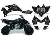 2006 2009 Suzuki LTR 450 AMRRACING ATV Graphics Decal Kit Skulls and Hammers Silver