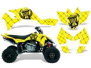 2006 2009 Suzuki LTR 450 AMRRACING ATV Graphics Decal Kit Reloaded Black Yellow