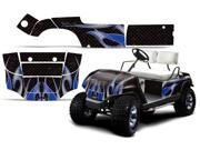 1995 2006 Yamaha Golf Cart AMRRACING Cart Graphics Decal Kit Tribal Flames Blue Black