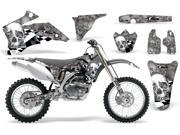 2006 2009 Yamaha YZ 250F^^06 09 YZ 450F AMRRACING MX Graphics Decal Kit Checkered Skull Chrome Silver