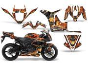 2007 2008 Honda CBR 600R AMRRACING Sport Bike Graphics Decal Kit Firestorm Black