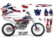 2006 2009 Yamaha YZ 250F^^06 09 YZ 450F AMRRACING MX Graphics Decal Kit Sin and Stripes Red White Blue