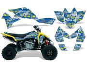 2006 2009 Suzuki LTR 450 AMRRACING ATV Graphics Decal Kit Silverhaze Yellow Blue