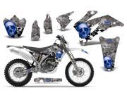 2007 2011 Yamaha WR 250F^^07 11 WR 450F AMRRACING MX Graphics Decal Kit Checkered Skull Blue Silver