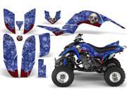 2001 2005 Yamaha Raptor 660 AMRRACING ATV Graphics Decal Kit Bone Collector Blue