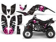 2001 2005 Yamaha Raptor 660 AMRRACING ATV Graphics Decal Kit Checkered Skull Pink