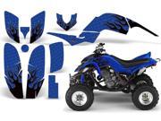 2001 2005 Yamaha Raptor 660 AMRRACING ATV Graphics Decal Kit Diamond Flames Black Blue
