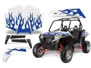 2011 2013 Polaris RZR XP 900 AMRRACING SXS Graphics Decal Kit Diamond Flame Blue White