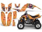 2001 2005 Yamaha Raptor 660 AMRRACING ATV Graphics Decal Kit Ed Hardy Love Kills Orange