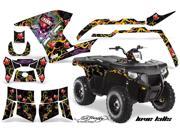 2011 2014 Polaris Sportsman 500^^11 14 Sportsman 800 AMRRACING ATV Graphics Decal Kit Ed Hardy Love Kills Black