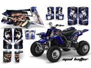 1987 2005 Yamaha Banshee YF 350 AMRRACING ATV Graphics Decal Kit Mad Hatter Silver Blue