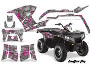 2011 2014 Polaris Sportsman 500^^11 14 Sportsman 800 AMRRACING ATV Graphics Decal Kit Butterfly Pink Silver