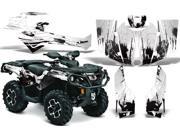 2012 2014 Can Am Outlander SST G2 AMRRACING ATV Graphics Decal Kit Carbon X White