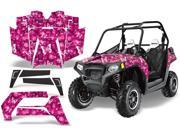 2011 2013 Polaris RZR 800 AMRRACING SXS Graphics Decal Kit Butterflies White Pink