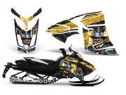 2013 Ski Doo Rex XR AMRRACING Sled Graphics Decal Kit Mad Hatter Black Yellow
