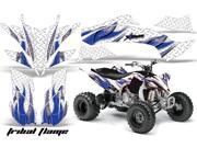 2009 2013 Yamaha YFZ 450R^^09 13 YFZ 450X AMRRACING ATV Graphics Decal Kit tribal Flame White Blue