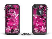 Designer Decal for iPhone 5 5s LifeProof Case Skulls Butterflies